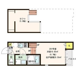 ベルフィールカレン箱崎の物件間取画像